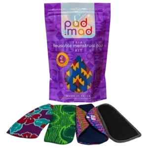 Padmad Trial Kit contents next to the reusable ziplock storage bag.