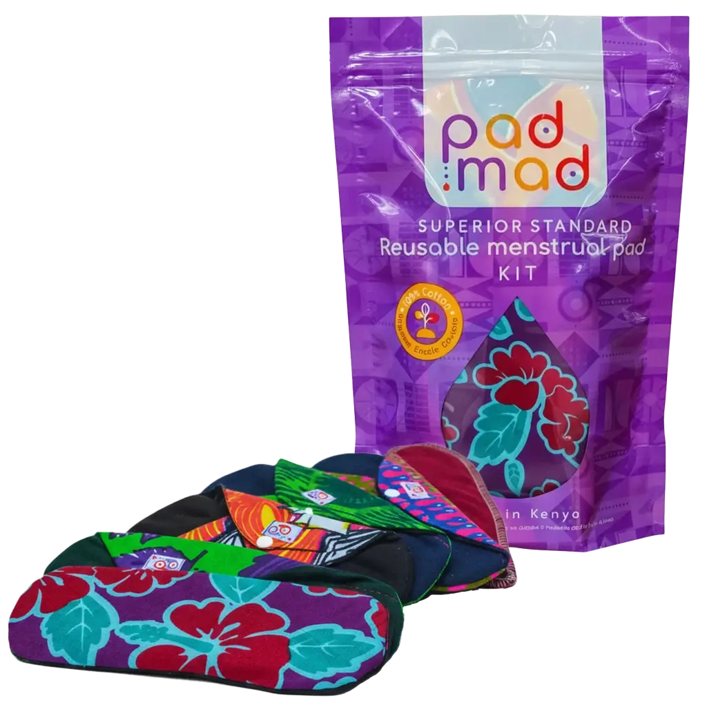 Padmad Superior Standard Kit next to all six reusable pads.