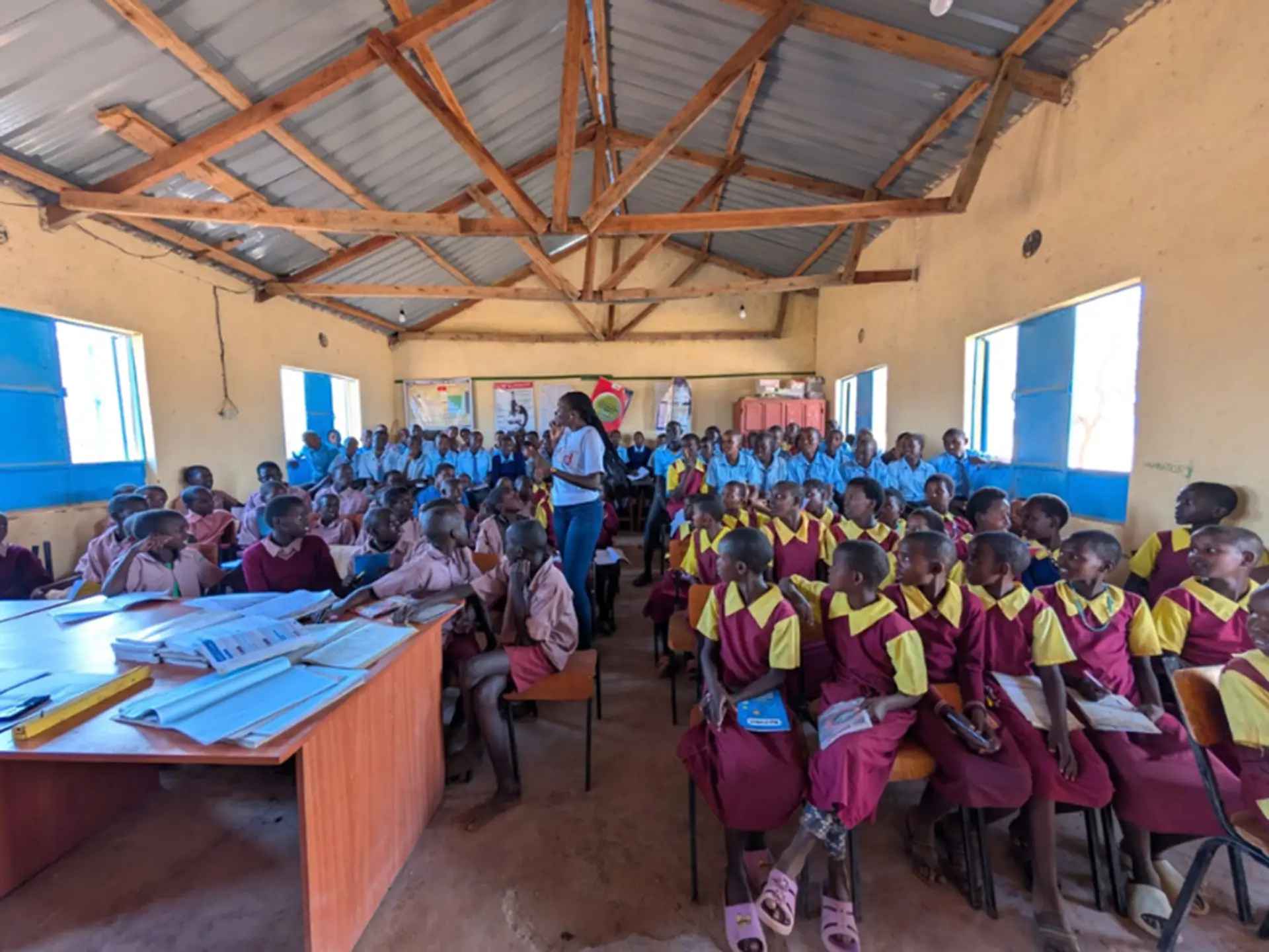 A member of the PadMad team listening to feedback from students at Kiltamany.